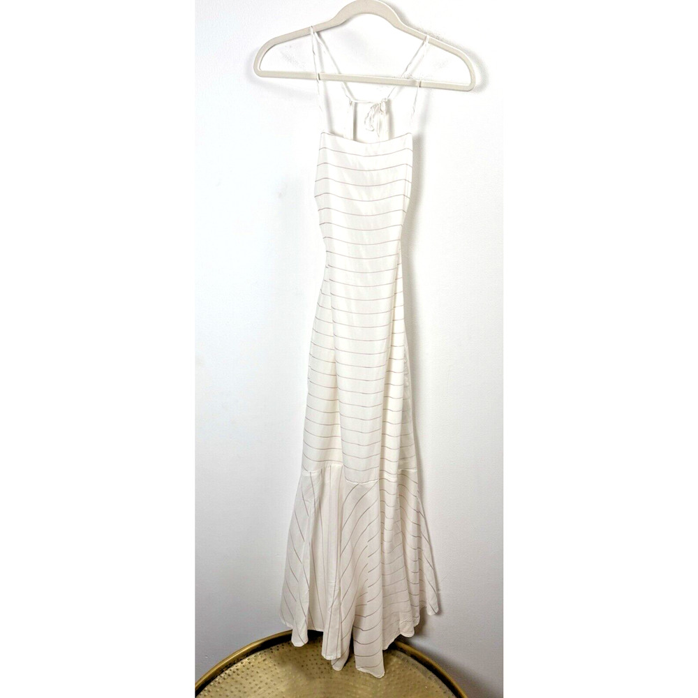 Paloma Wool White Striped Maxi Dress